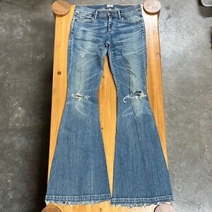 Citizens Of Humanity Light Blue Distressed Flare Jeans
